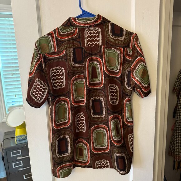 Shades of Grey by Micah Cohen Printed Short Sleeve Button Down Shirt XS - Picture 2 of 4